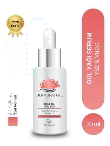 DermoNature Cildi Besleyen Doğal Gül Yağı ile Nemlendirici ve Yenileyici Bakım Serum 30ml