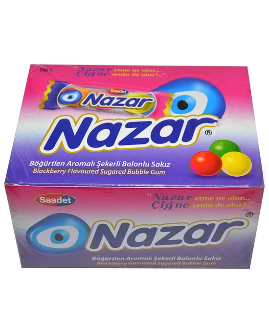 Nazar Sakız 3'lü 100'lü Paket Böğürtlen Aromalı