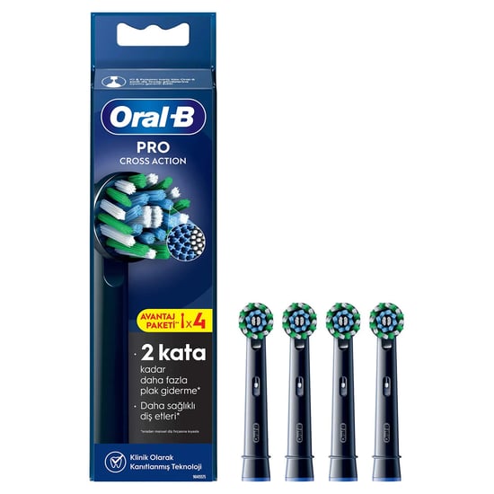 Oral-B Pro Cross Action Yedek 4'lü Siyah