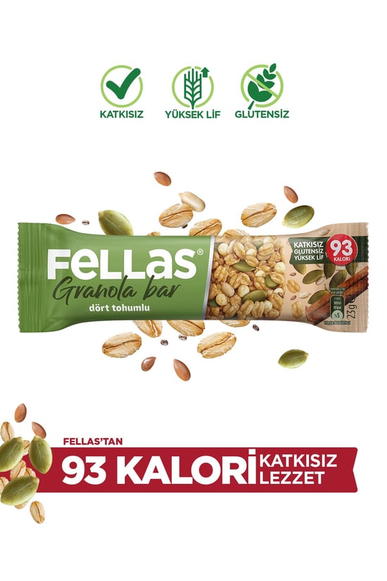 Fellas Dört Tohumlu Granola Bar 23 g x 12 Adet