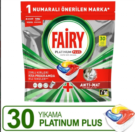 Bulaşık Tableti Fairy Platinum Plus 30’lu