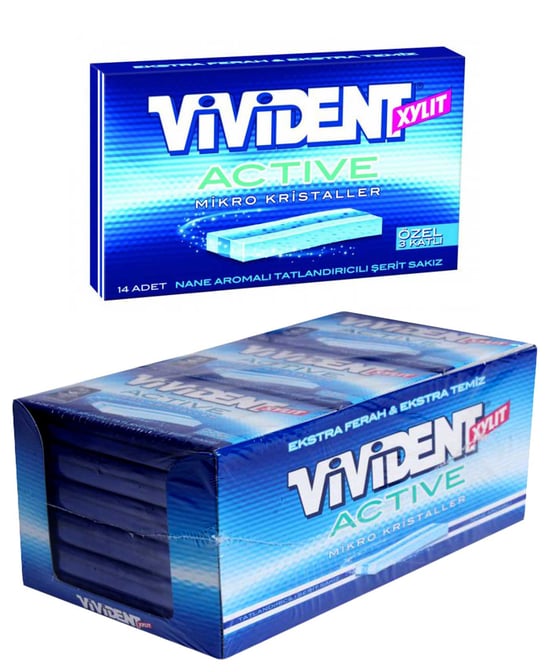 Vivident Active Sakız 33 g X 18'li Paket Nane Aromalı