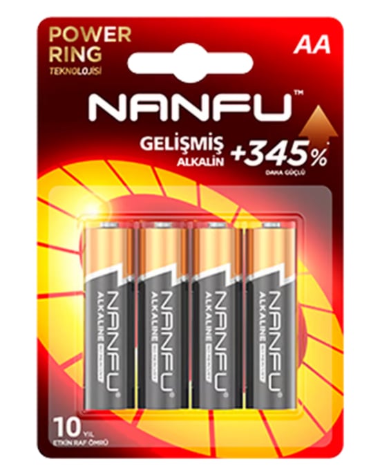 Nanfu Kalem Pil AA Lr6 1.5V Alkalin 4'lü Paket