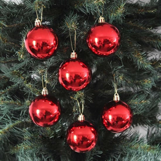 Süs Top Parlak 6 Cm 6'lı Kırmızı