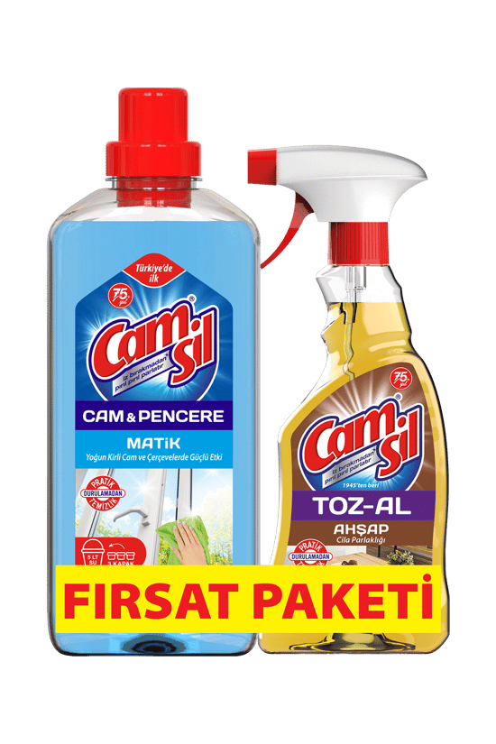 Camsil Cam & Pencere Matik 1 L + Camsil Toz-Al Ahşap 500 ml