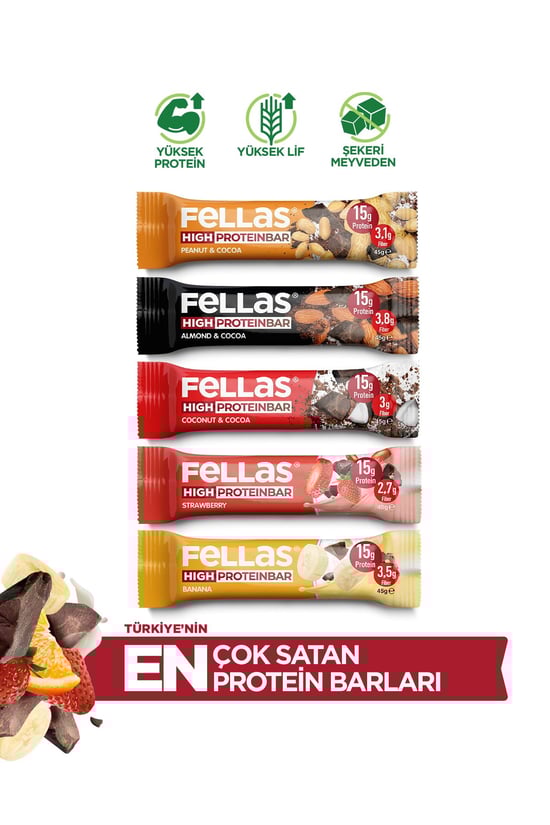 Fellas Yüksek Protein Bar Deneme Paketi x 5 Adet