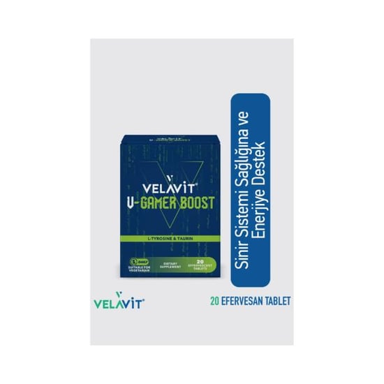 Velavit V-Gamer Boost L-Tyrosine & Taurin 20 Effervescent Tablets