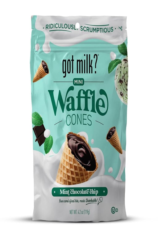 Got Milk Mini Waffle Cones Mint Dark Chocolate Chip 119gr