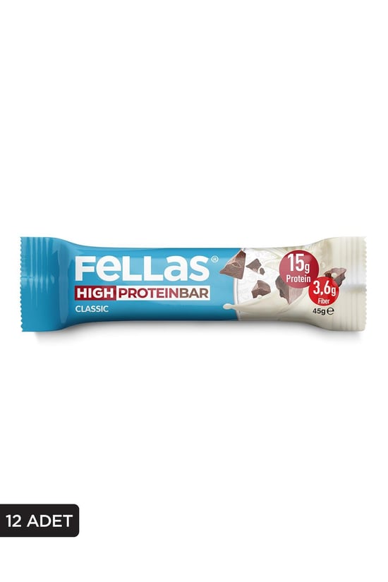 Fellas Yüksek Protein Bar - Klasik Sade 45g x 12 Adet