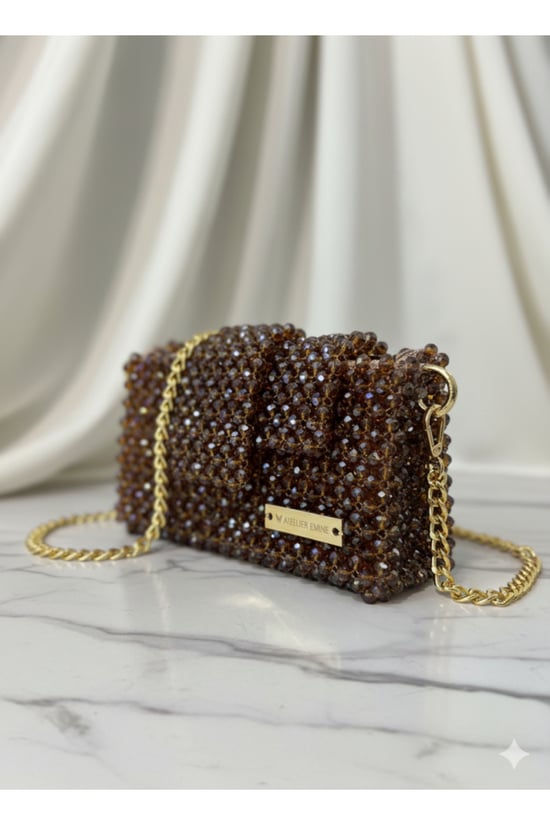 Atelier Emine Caramel Toffee Mousse – Özel Üretim Kristal Çanta