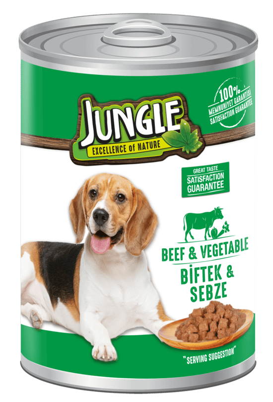 Jungle 400 Gr Konserve Köpek Maması Biftekli & Sebzeli  Jngk-007