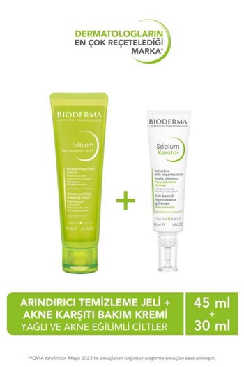 Bioderma Sebium Kerato+ 30 ml + Sebium Gel Moussant Actif 45 ml