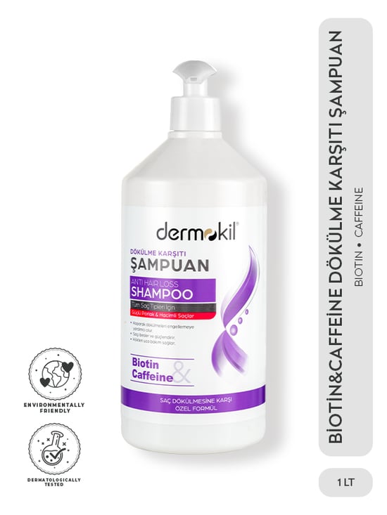 Dermokil Dökülme Karşıtı Şampuan 1000ml Biotin&Caffeine