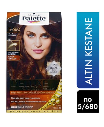 palette, palette saç boyası, saç boyası, kestane rengi saç boyası, palette deluxe 5/680 altın kestane
