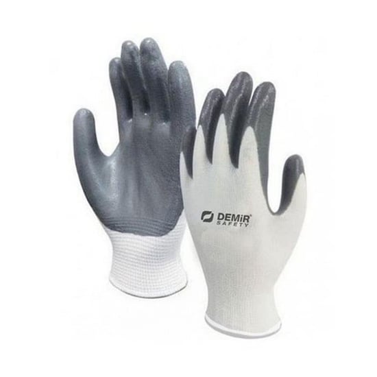 Demir Safety Gri-Beyaz Nitril Eldiven