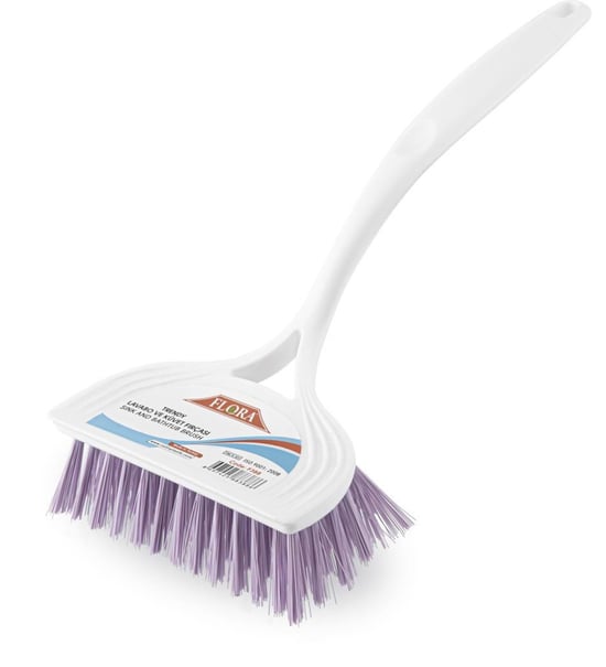 Flora Trendy Karışık Renklerde Lavabo ve Küvet Fırçası Bulaşık Fırçası