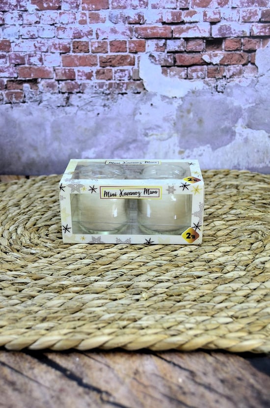 Küçük kavanoz mum 2 li 3 saat yanma süresi 95 gr Dekoratif Hediyelik Mum Asetatlı Kırmızı