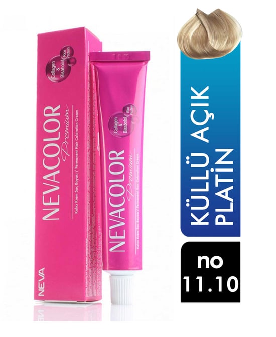 Nevacolor Premium Tüp Saç Boyası Küllü Açık Platin 11.10 50 ml