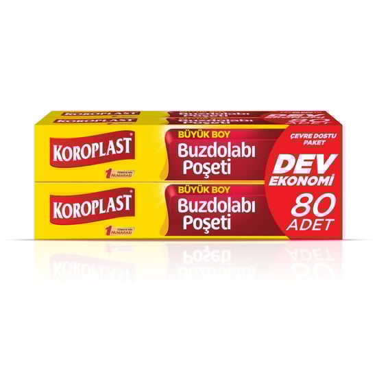 Koroplast Büyük Boy Buzdolabı Poşeti 80'li  Ekonomik Paket