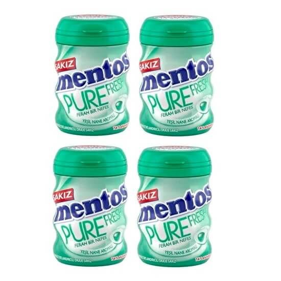 Mentos Pure Fresh Sakız Yeşil Nane 60 Gr Şişe x 4 Adet