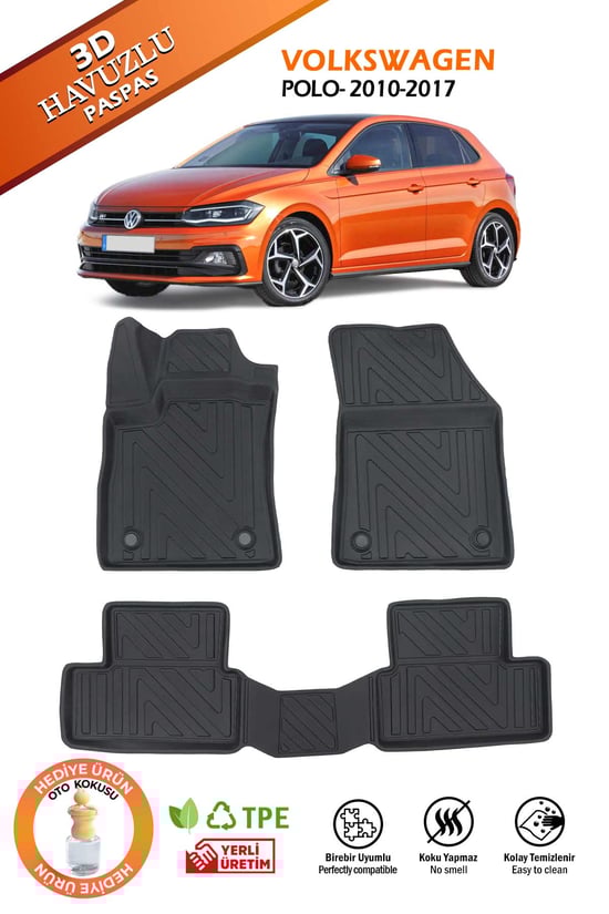 Pikas Havuzlu 3d Siyah Paspas Takımı, VOLKSWAGEN-POLO-2010-2017