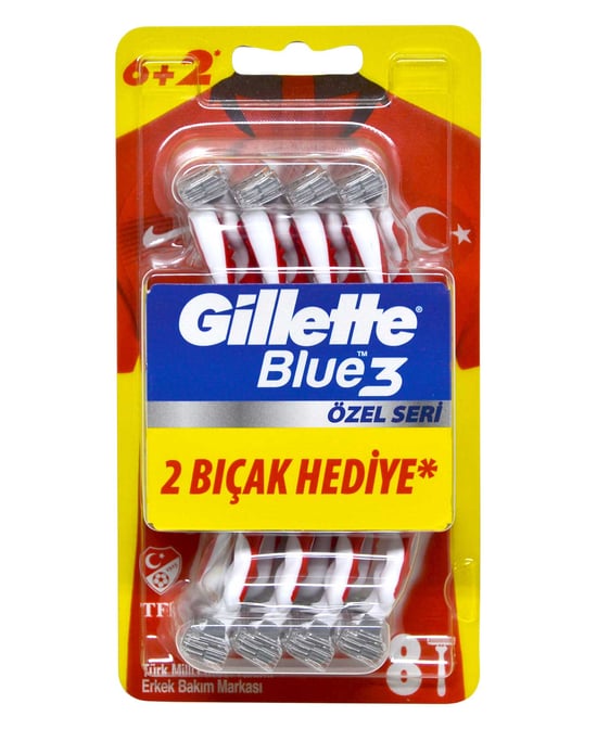 Gillette Blue 3 Tıraş Bıçağı 6 + 2'li Blister Pride Özel Seri
