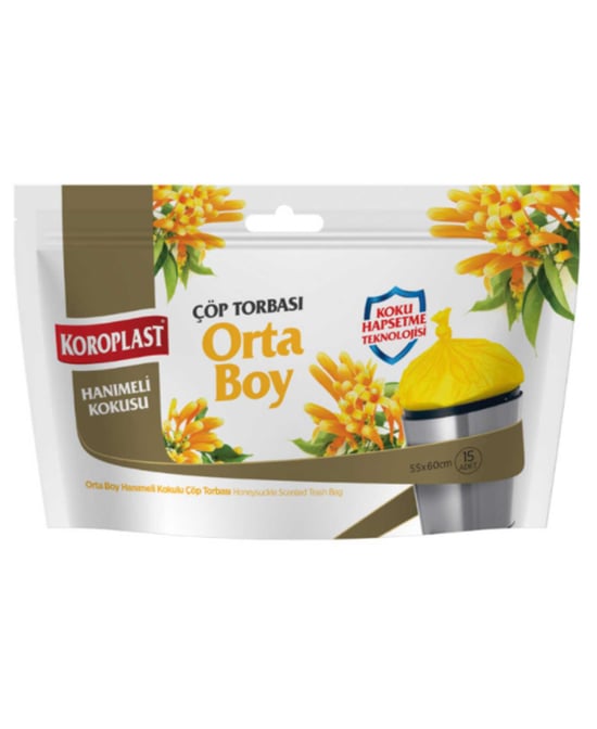 Koroplast Hanımeli Kokulu Çöp Torbası Orta Boy 15 Poşet