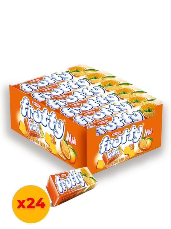 Tayaş Frutty Portakallı Yumuşak Şeker 20 Gr X 24 Adet Kutulu