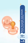 Wee Baby Pure Yuvarlak Uçlu Kauçuk Emzik No:3 18+ ay Somon
