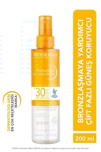 Bioderma Photoderm Eau Solaire Bronzlaştırıcı Güneş Koruyucu  SPF 30 200 ml