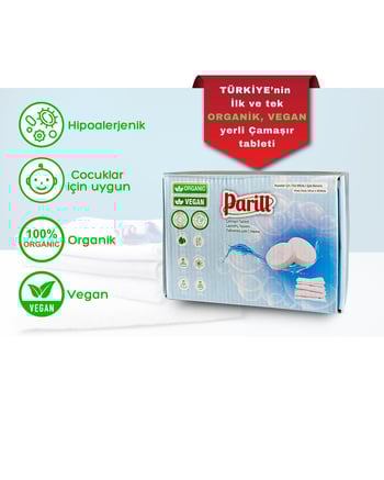 PARİLL Beyazlar İçin Çamaşır Tableti – Organik & Vegan 24 yıkama