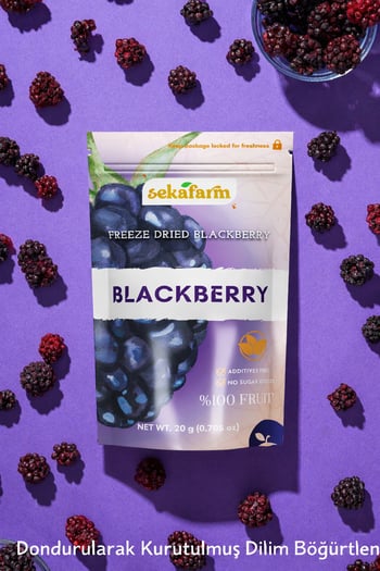 Sekafarm Dondurularak Kurutulmuş Böğürtlen 20 g – Freeze Dry Meyve Cipsi