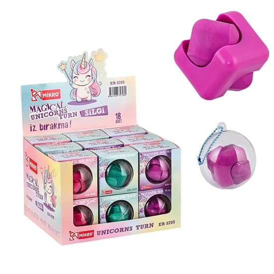 Mikro Er-5705 Magıcal Unıcorns Turn İz Bırakmaz Silgi 18 Aadet'li