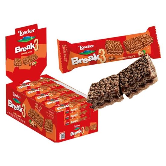 Loacker Break3 Hazelnut Gofret 19 Gr

