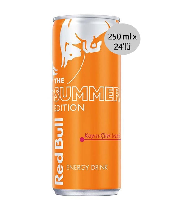 Red Bull Enerji İçeceği 250ml X 24'lü Paket Kayısı-Çilek