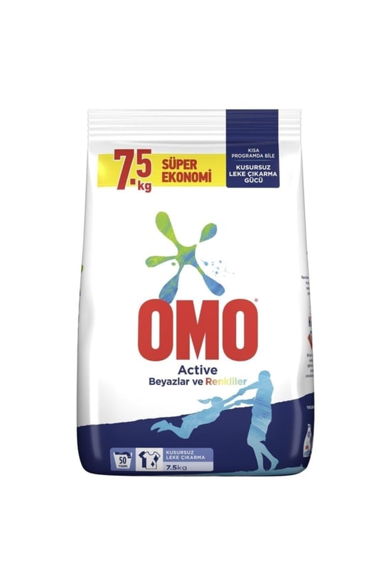 Omo 7.5kg Active Beyaz & Renkliler