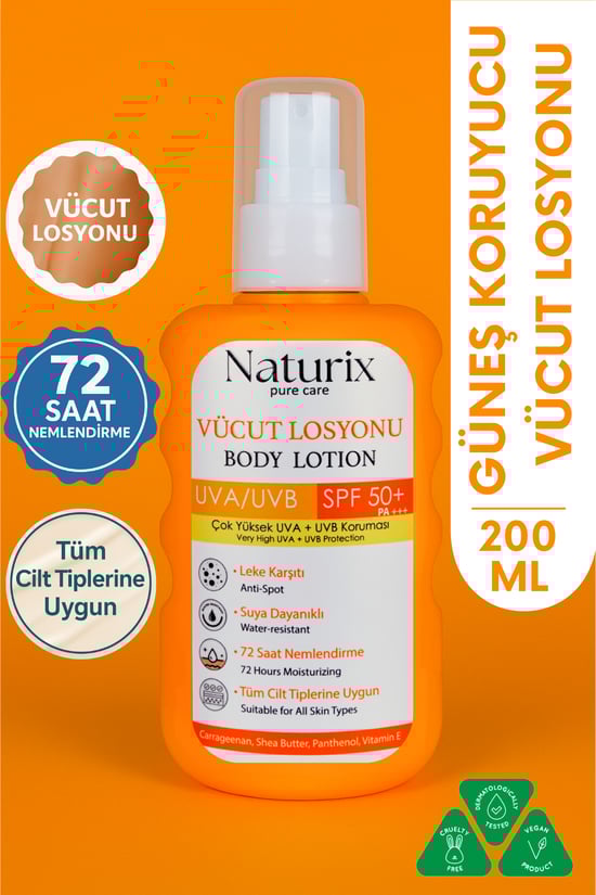 Naturix Vücut Losyonu Spf 50 200 ml