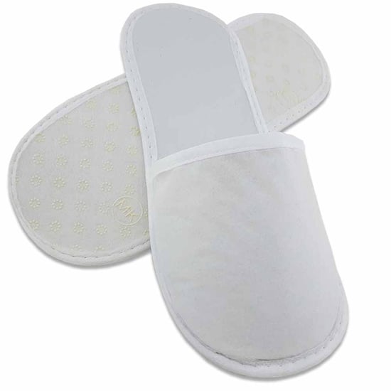 100 Çift Kaymaz Taban Biyeli Beyaz Tela Otel Terliği Tek Kullanım