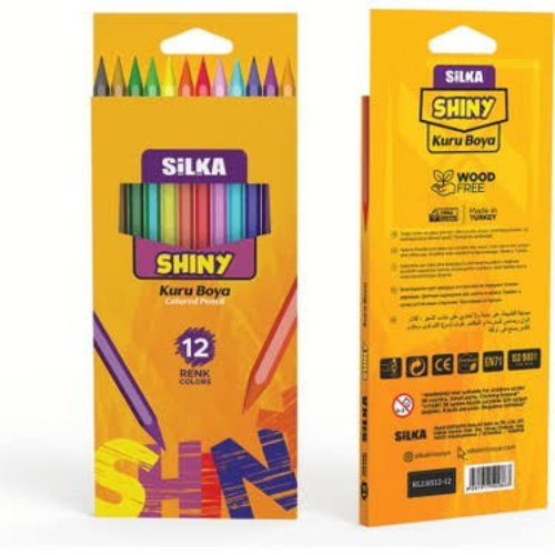 Si̇lka 12 Renk Tam Boy Kuru Boya