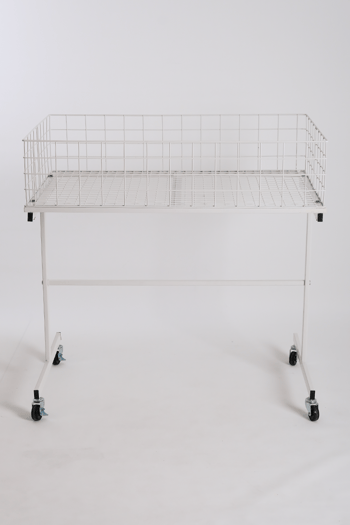 Tekerlekli Teşhir Sepeti Beyaz 