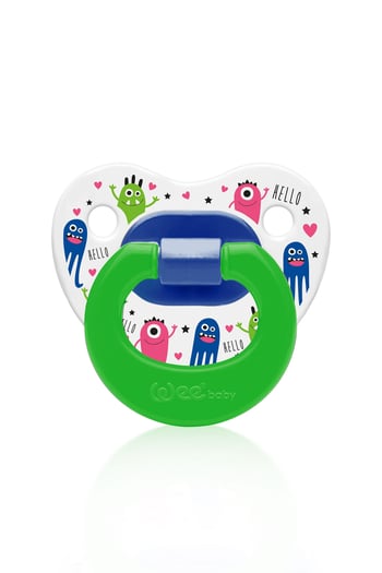 Wee Baby Desenli Damaklı Emzik No:1 0-6 ay Yeşil
