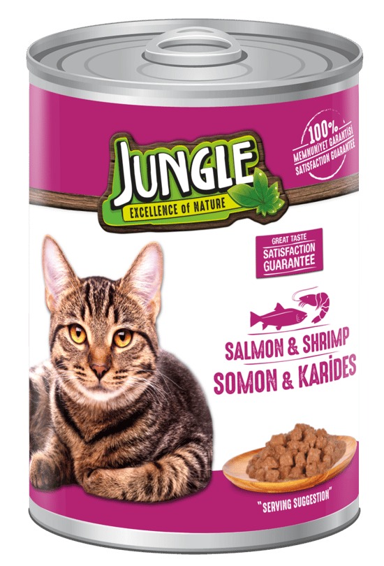 Jungle 400 Gr Konserve Kedi Maması Somonlu & Karidesli  Jngk-003