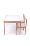 Montessori Çocuk Ahşap Etkinlik Masası Seti, 2 Sandalyeli