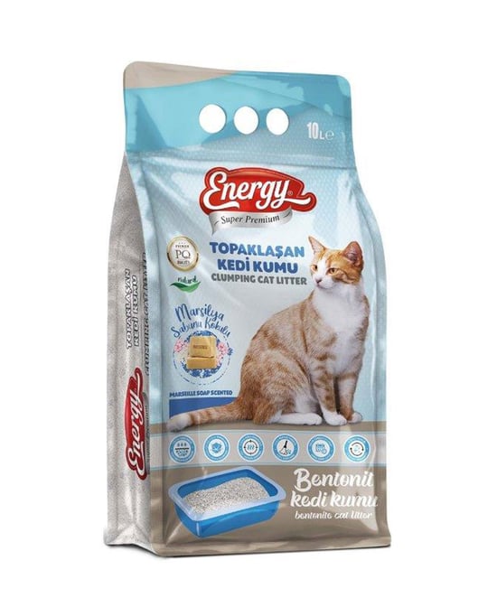 Energy Süper Premium Bentonit Kedi Kumu 10 lt Sabun Kokulu