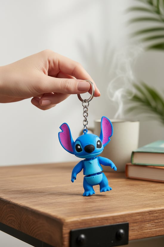 Stitch Figürlü Hareketli Anahtarlık