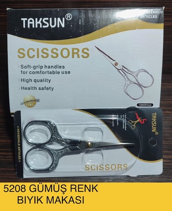 Taksun Gümüş Rengi Işlemeli Küçük Makas