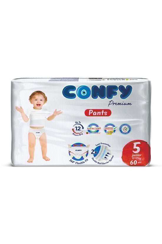 Confy Premium Külot Bebek Bezi 5 Numara Junior 12-17 KG 60 Adet