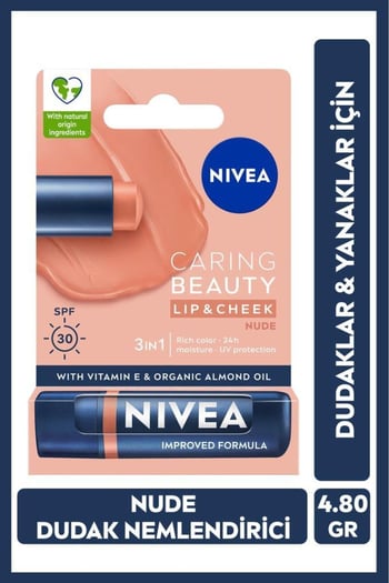 Nivea Renkli Dudak ve Yanak  Bakım Kremi Nude 4,8gr SPF 30