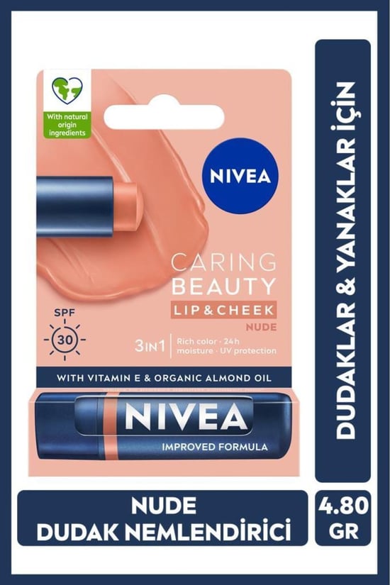 Nivea Renkli Dudak ve Yanak Bakım Kremi Nude 4,8gr SPF 30