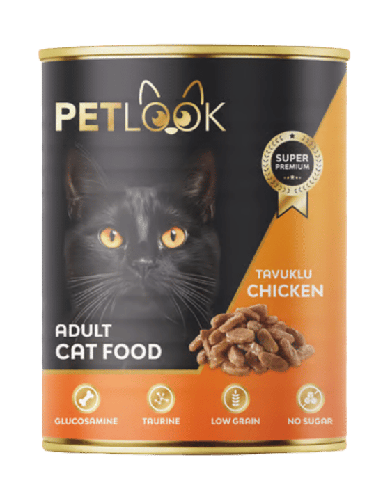 Petlook Konserve Yetişkin Kedi Maması Tavuk Etli Parça Etli 415 GR
